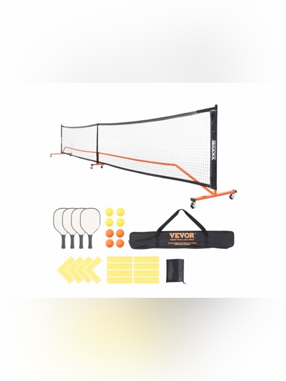 Orange & Black Portable Pickleball Net Set